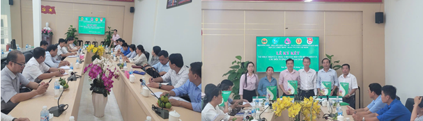 Ký kết hợp đồng ủy thác giữa NHCSXH và các đoàn thể chính trị xã hội xã Hòa Hiệp tỉnh Vĩnh Long
